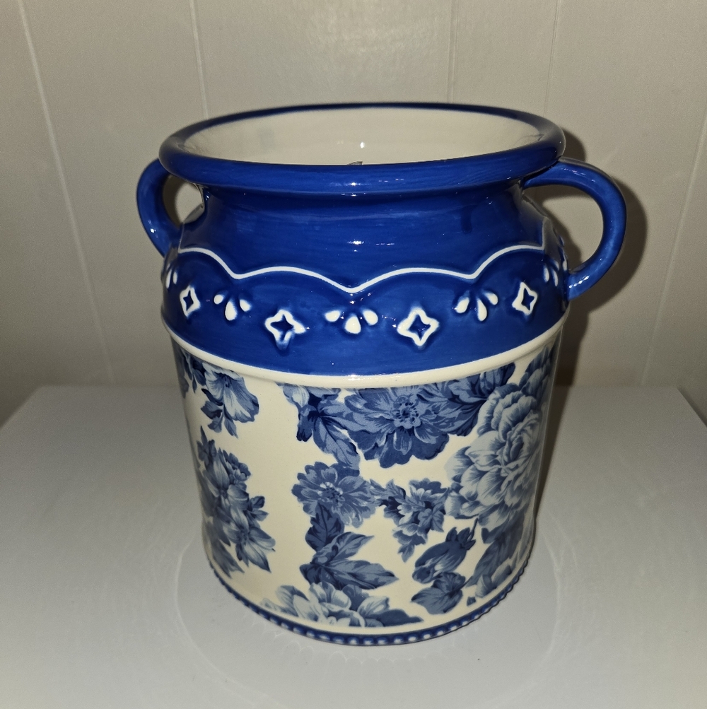 Pioneer Woman Stoneware Heritage Floral Utensil Holder - Picture 2 of 8